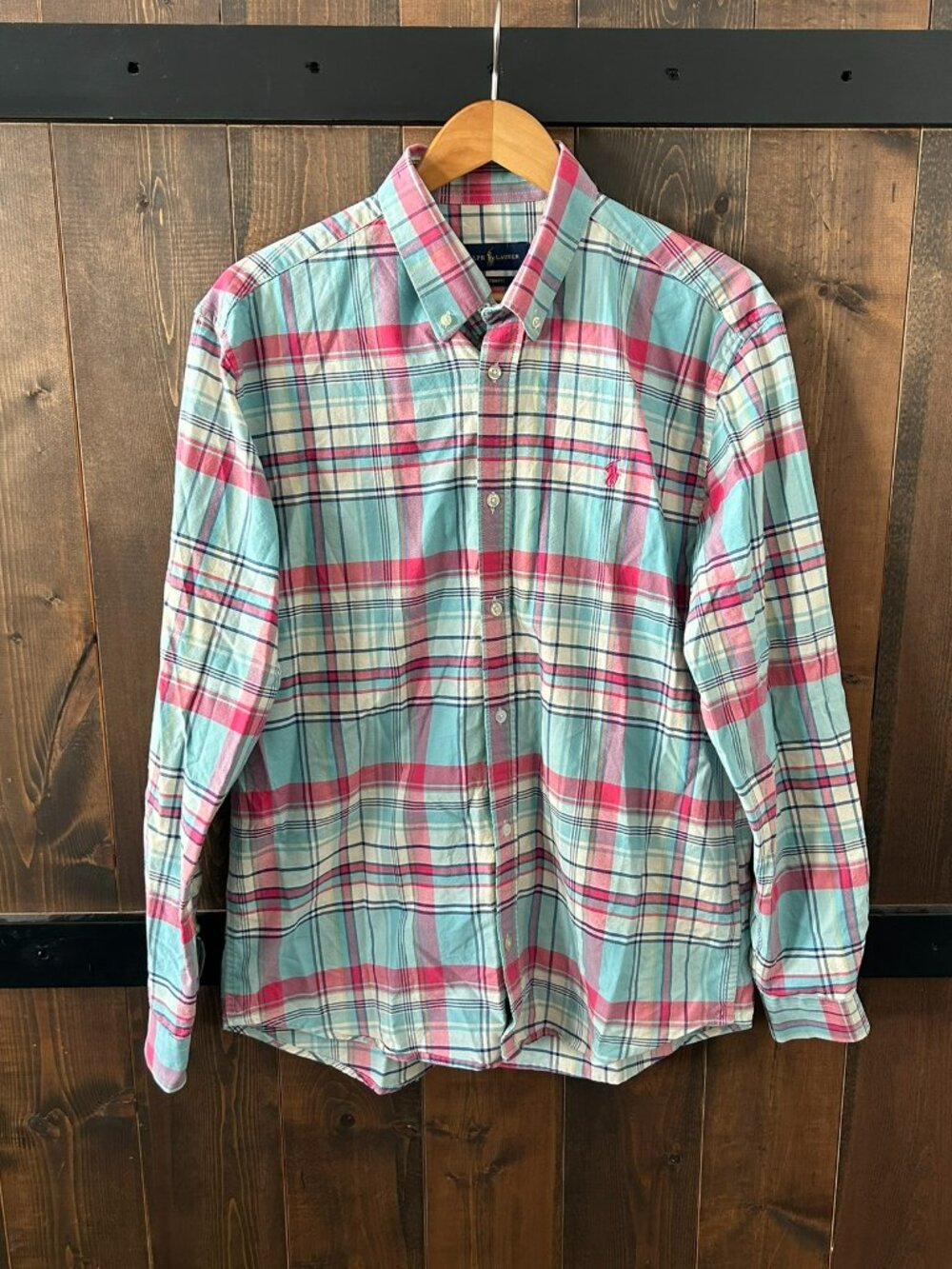 Polo Ralph Lauren Plaid Custom Fit Men's Size XXL Long Sleeve Button Down Shirt